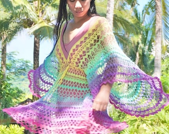 Crochet Beach Cover-Up Pattern: Boho Festival Dress (PDF Pattern)