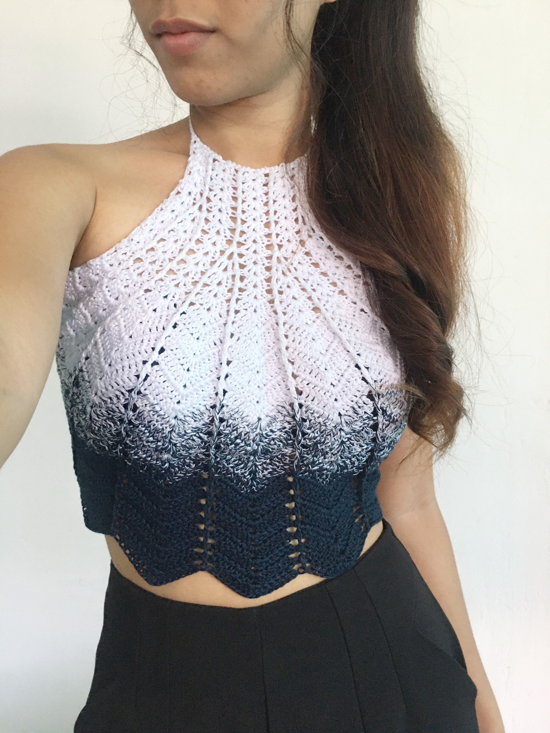 Crochet Crop Top in Shell Design - Holley Day
