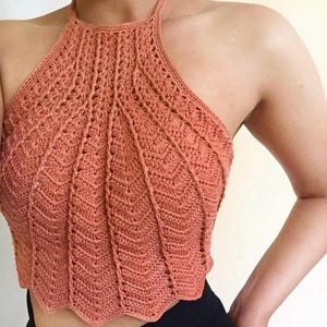 Summer Chic Crochet Trendy Beachwear Tank Top Pattern Festival Boho Outfit for Women | Clam Top Crop Crochet