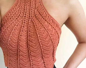 Summer Chic Crochet Trendy Beachwear Tank Top Pattern Festival Boho Outfit for Women | Clam Top Crop Crochet