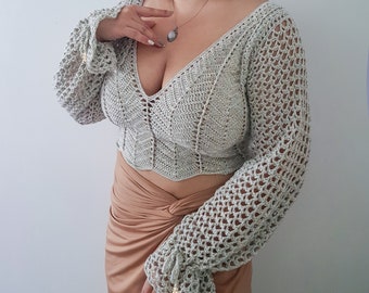 Crochet Long Sleeve Top Pattern PDF | Boho Sweater Crochet Pattern | Beginner Crochet Top Tutorial | Festival Top Pattern