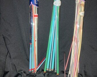 Large lot of crochet needles and knitting needles 3 tubes