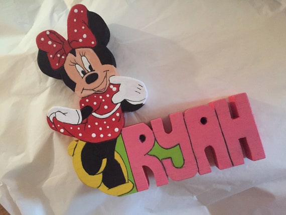 Personalized MINNIE Mouse name plate name sign wood sign made to order any name
