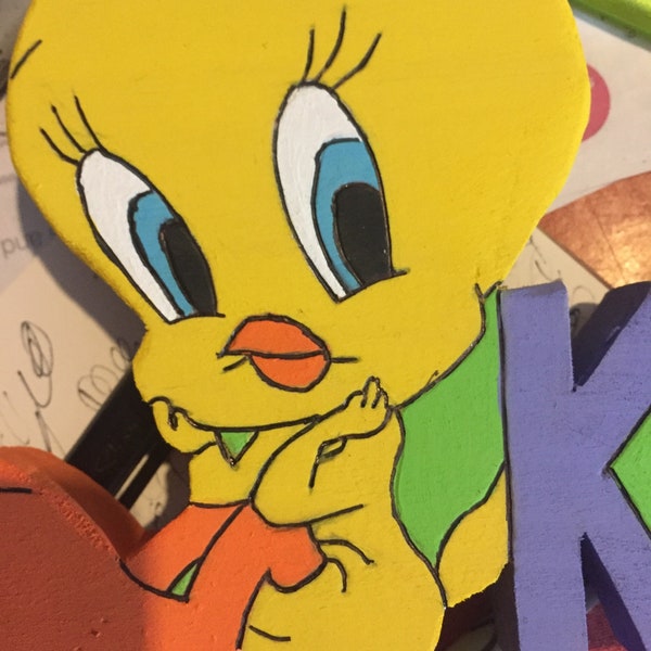 Personalized TWEETY BIRD nameplate cartoon character nameplate made to order any name