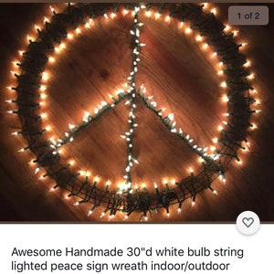 Pick up only 30 inch peace wreath lighted peace wreath pick up only TR NJ