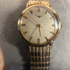 Stunning LONGINES classic men’s gold wrist, watch perpetual motion 1960s