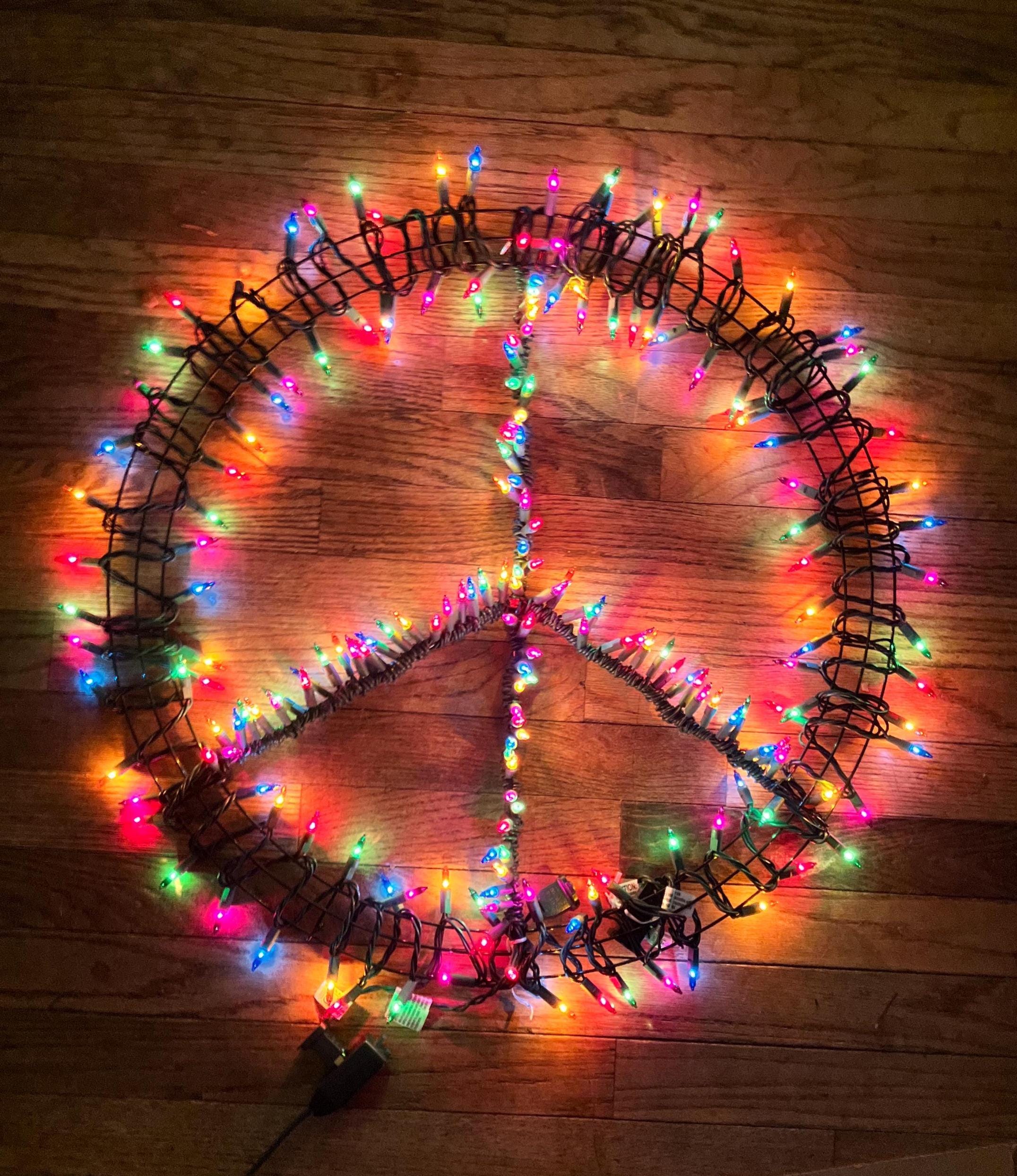 Made to Order PEACE SIGN Wreath Indoor Outdoor Decor Metal Frame