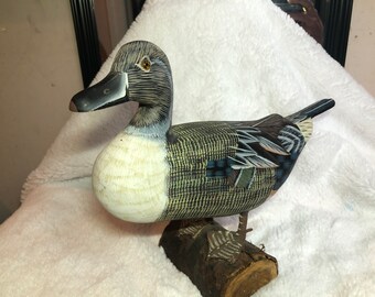 Mallard duck decoy colorful snowbird hunting decoy sculpture Unsigned