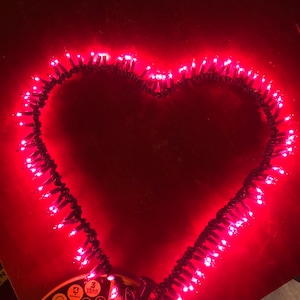 New item made to order lighted heart red lighted heart valentines decor indoor/ outdoor