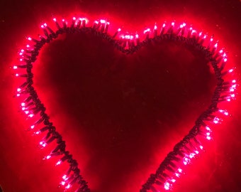 New item made to order lighted heart red lighted heart valentines decor indoor/ outdoor