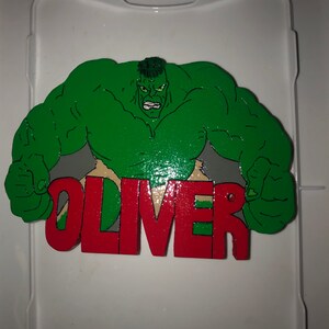 Personalized INCREDIBLE HULK Nameplate Name sign any name any character