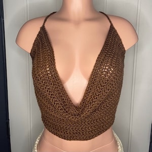 PATTERN ONLY | Cowl Neck Crochet Halter Top | Crochet Patterns | Halter Top | Crochet Halter Top | Criss Cross Halter Top