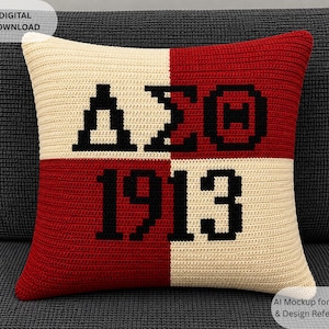 Delta Sigma Theta Haakpatroon voor Kussen | ΔΣΘ 1913 PDF | Digitale Download | Wandtapijt haken