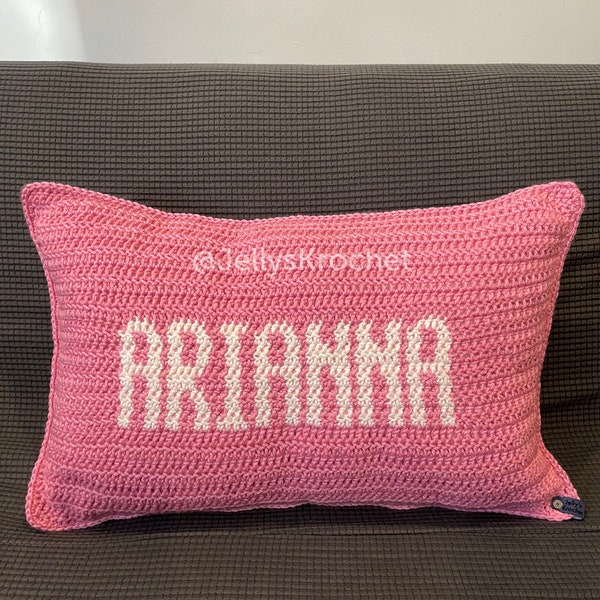 Custom Name Crochet Pillow | Crochet Pillow | Name Pillow | Crochet Pillow Cover | Decorative Pillow | Throw Pillow | Pillow Insert Included