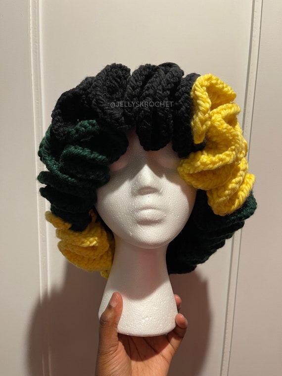 Handmade Chunky Crochet Ruffle Brim Hat: Multicolored - Etsy display picture 1