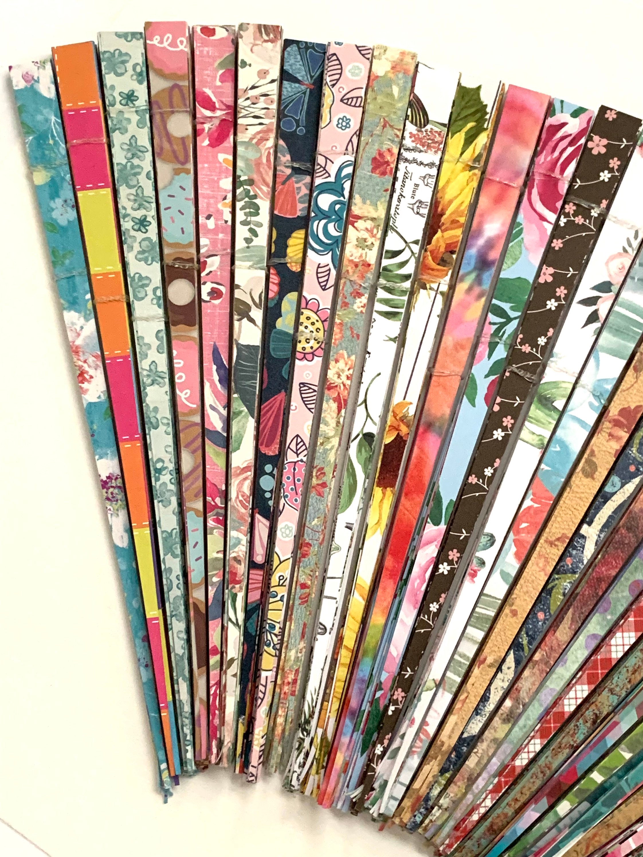 100 Paper Bead Strips Assortment Paper Beads Paper Bead Supplies Mixed