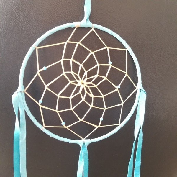 6" Authentic Native American Dreamcatcher/6 inches Hanging Dreamcatcher/ Native Made/ Car Decor/Blue Dreamcatcher/Kid Room Decor