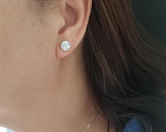 White Buffalo 8mm Stud Earrings/Made in USA