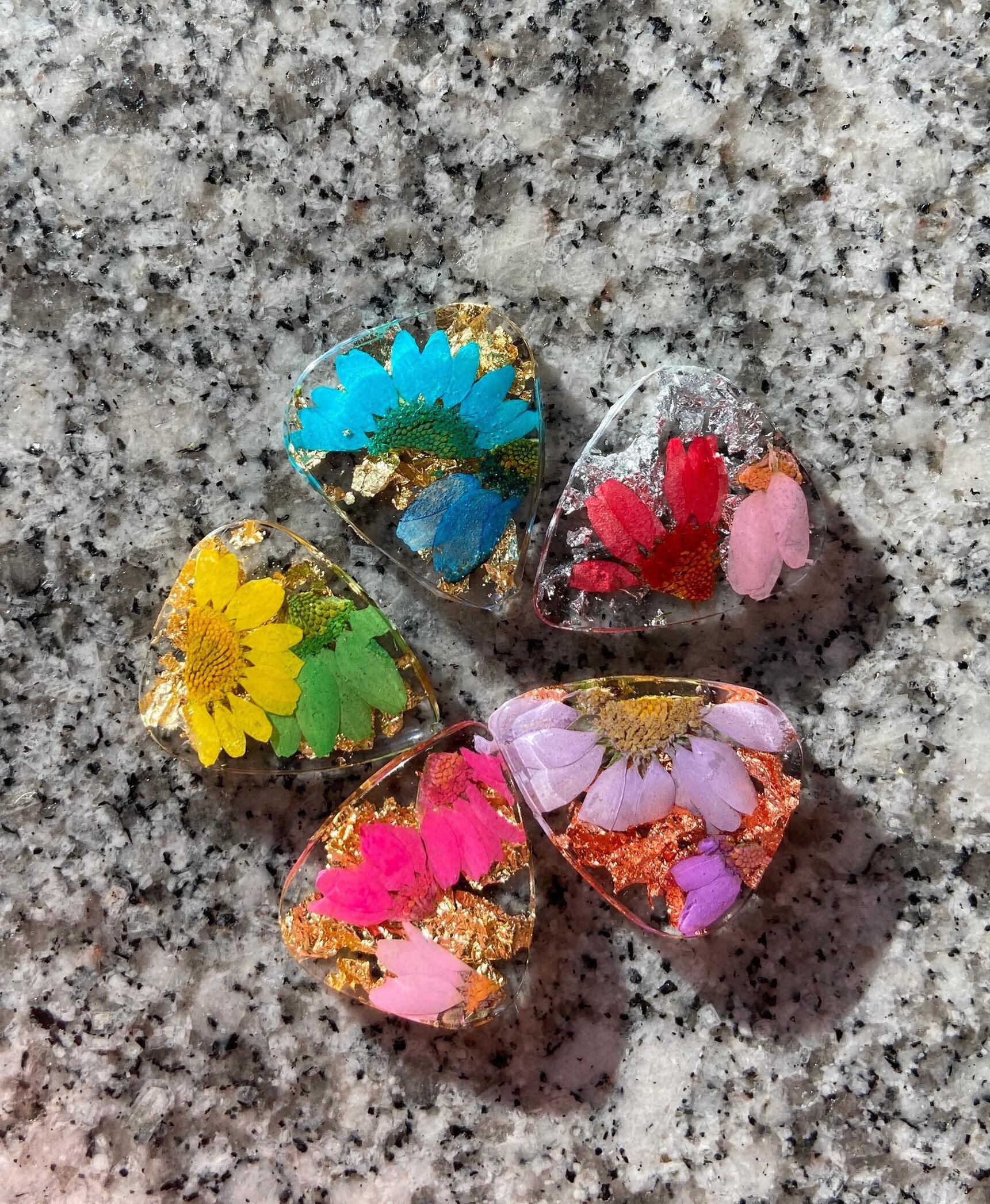 Pressed Flower Resin Flower Guitar Pick/Floral Guitar Etsy