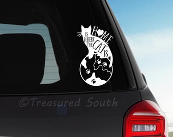 Home is where the cat is Car Truck Window Decal