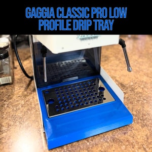 Low Profile Drip Tray for Gaggia Classic Pro with Optional Vinyl Overlay