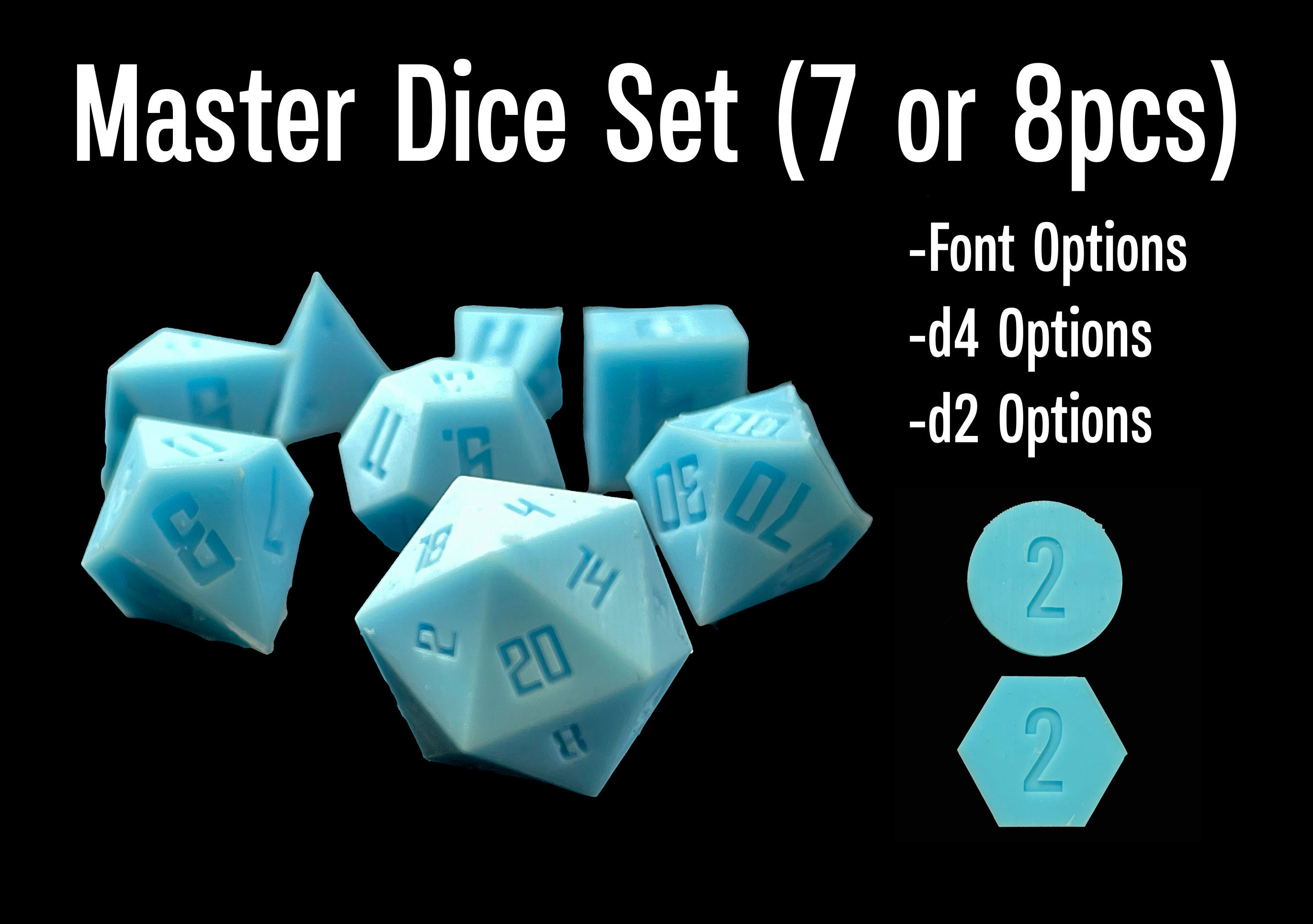 Dnd Dice Set Mold-3d Dice Resin Mold-d20 TTRPG Polyhedral Sharp Edge Dice  Mold-dungeons and Dragons Dice Mold-tabletop Gaming Dice Mold 