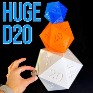 Huge D20 | Large D20 Dice | 3D Printed D20 | D&D Gift