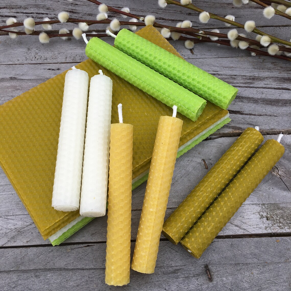 Beeswax Rolled Candle DIY Kit 8 CandlesSpringtime Colours Etsy