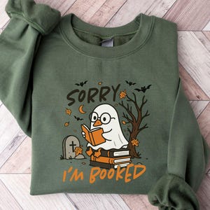 Retro Geist Lesebücher Sweatshirt, Bibliothekar Geist Halloween, Halloween Lehrer Sweatshirt, Halloween Shirt, Lehrer Geschenk, Boo Schule