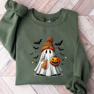 Halloween Ghost Sweatshirt, Cute Ghost Shirt, Womens Halloween Shirt, Cute Fall Shirt, Spooky Season Shirt, Gift For Halloween