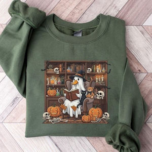 Retro Geist Lesebücher Sweatshirt, Bibliothekar Geist Halloween, Halloween Lehrer Sweatshirt, Halloween Shirt, Lehrer Geschenk, Boo Schule