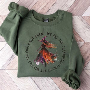 Nós somos as netas das bruxas que você não poderia queimar Camiseta, moletom de Halloween, camisa assustadora, camisa de bruxa de Halloween, presente de Halloween