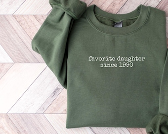 Aangepaste favoriet kindersweater, favoriet sinds, grappig cadeau voor dochter, cadeaus voor broer of zus, favoriet van moeder, favoriet van vader, favoriet kindcadeau