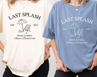 Last Splash Bachelorette Shirts, Beach Bach Tshirt, Custom Coastal Bachelorette Shirt, Fisherman Aesthetic Bridal Party Comfort Colors Tees