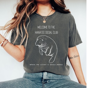 T shirt Manatee Comfort Colors Ocean Shirt Aesthetic Clothing Gift for Manatee Lovers Surf Tee Respect the Locals Save The Manatees