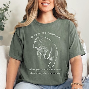 T shirt Manatee Comfort Colors Ocean Shirt Aesthetic Clothing Gift for Manatee Lovers Surf Tee Respect the Locals Save The Manatees