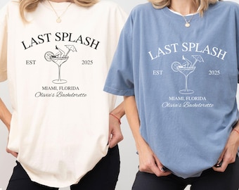 Last Splash Bachelorette Shirts, Beach Bach Tshirt, Custom Coastal Bachelorette Shirt, Fisherman Aesthetic Bridal Party Comfort Colors Tees
