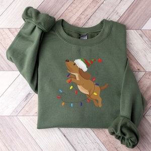 Dachshund Christmas Sweatshirt, Christmas Dog Shirt, Dachshund Mom Shirt, Dog Owner Christmas Gift, Dachshund Shirt, Christmas Crewneck,Xmas