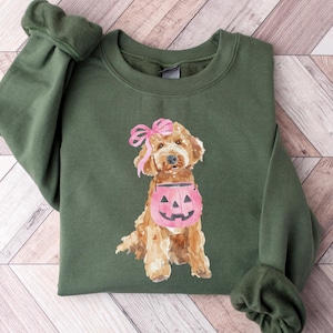 Golden Doodle Halloween Sweatshirt, Dog Halloween Shirt, Goldendoodle Mom Shirt, Gift for Dog Lover, Halloween Sweater, Gift for Dog Mom