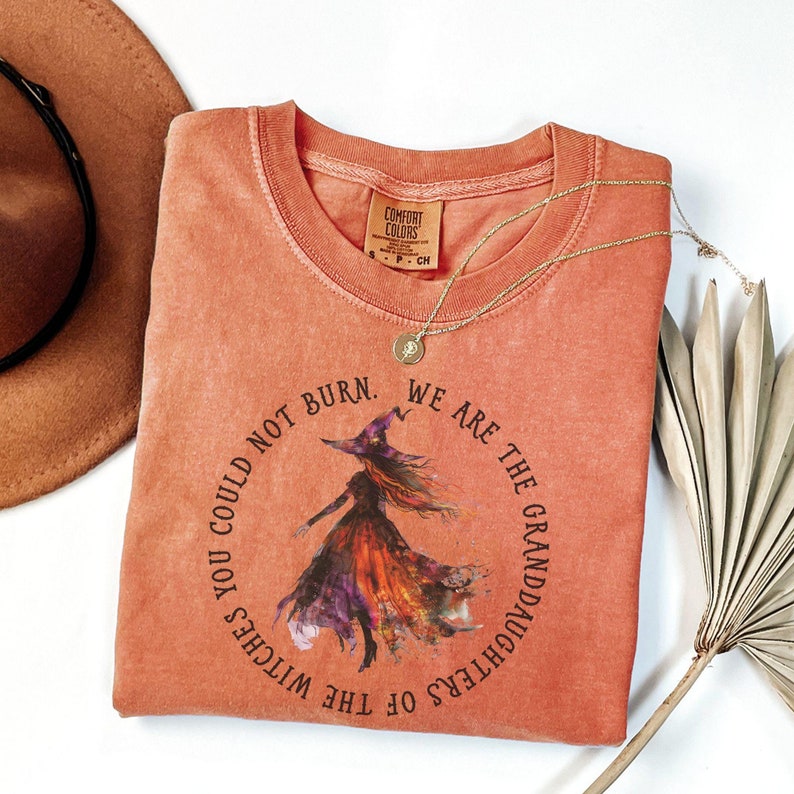 Comfort Colors Siamo le nipoti delle streghe che non potresti bruciare T-shirt, T-shirt strega, T-shirt mistica, T-shirt strega di Salem immagine 1