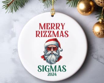 Skibidi Rizzmas Teenage Meme Weihnachtsverzierung, Gen Alpha Lustig, Rizzmas Weihnachten Lustiges Ornament Geschenk für Teenager, Geschenk für Ihn