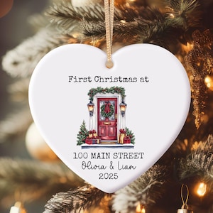 New Home Ornament, New Home Christmas Ornament, Our First Christmas in Our New Home, Christmas Tree New Home Ornament, Address Ornament