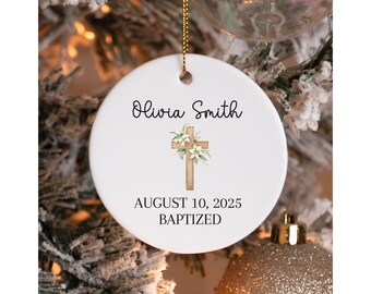 Personalized Baptism Gift, Cross Ornament, Goddaughter Gift, Christening Ornament, Godparents Gift, Baptism Ornament, Godmother Gift Custom