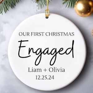 Engaged Ornament, Engagement Gift, Engagement Ornament, Couples Ornament, Engagement Announcement, Wedding Gift, Christmas Engagement