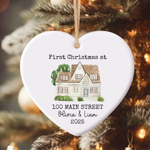 New Home Ornament, New Home Christmas Ornament, Our First Christmas in Our New Home, Christmas Tree New Home Ornament, Address Ornament