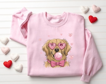 Sudadera Golden Retriever de San Valentín, regalo para amantes del Golden Retriever, camiseta de perro de San Valentín, suéter Golden Retriever, San Valentín para amantes de los perros