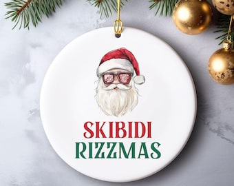 Skibidi Rizzmas Teenage Meme Christmas Ornament,Gen Alpha Funny, Rizzmas Christmas Funny Ornament Gift For Teenager, Gift For Him