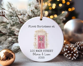 Neues Haus Ornament, neues Haus Ornament, unser erstes Weihnachten in unserem neuen Haus, Weihnachtsbaum neues Haus Ornament, Adresse Ornament