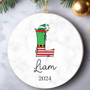 Personalized Ornament Name, Family Christmas Ornament, Monogram Alphabet Ornament, Custom Initial Ornament