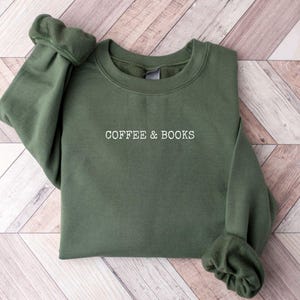 Coffee & Books Sweatshirt, Cute Books Lover Sweatshirt, Books Club Shirt, Books Lover Gift, Back To School Shirt, Elementary Teacher Shirt